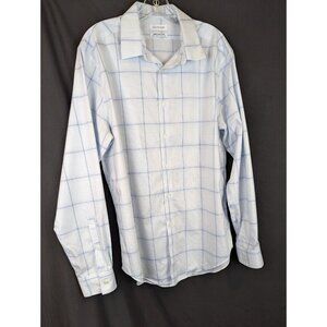 Calvin Klein Button Up Shirt Infinite Non Iron Slim Fit Stretch 16.5 Collar NWOT